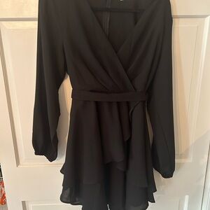 Elegant Black Wrap Dress